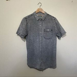 Modern Amusement Acid Wash Button Up Shirt